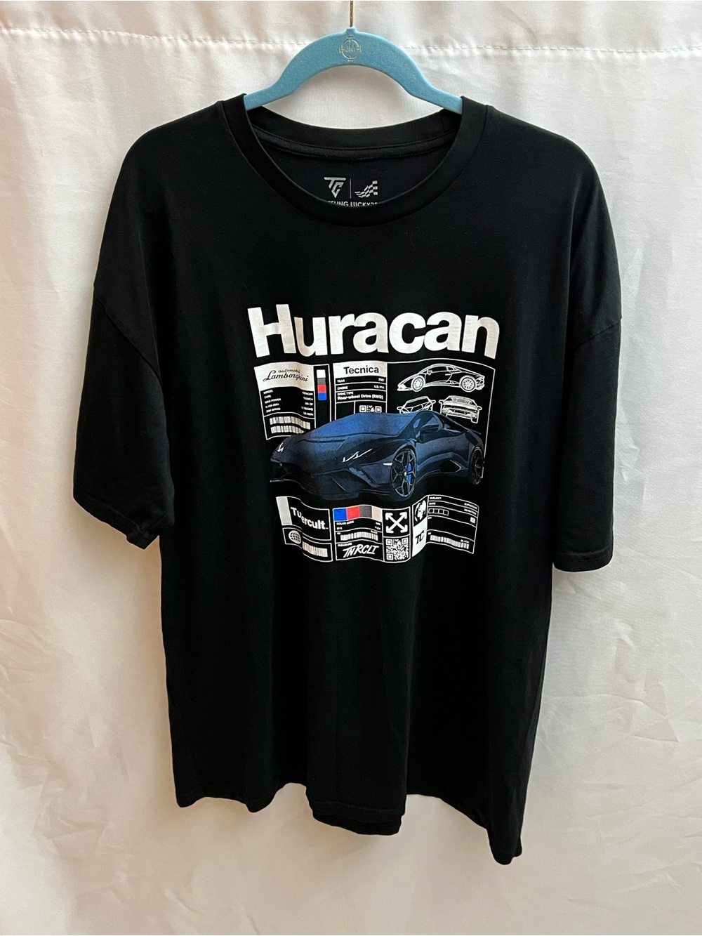 TunerCult Lamborghini Huracan Tecnica Graphic T-Shirt Black 3XL Racing Tee